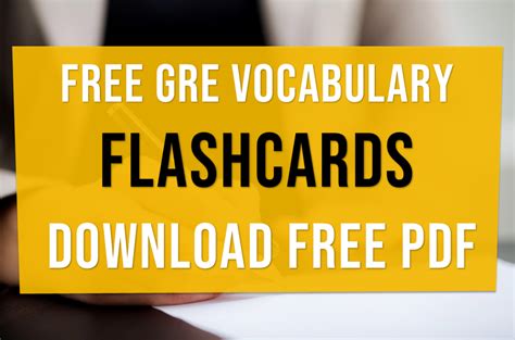 gre vocabulary cards free